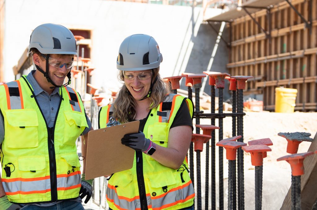 team working on job site